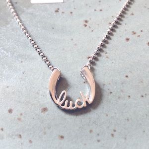 Alex Woo “Little Words” Lucky Horseshoe Sterling Necklace NWT